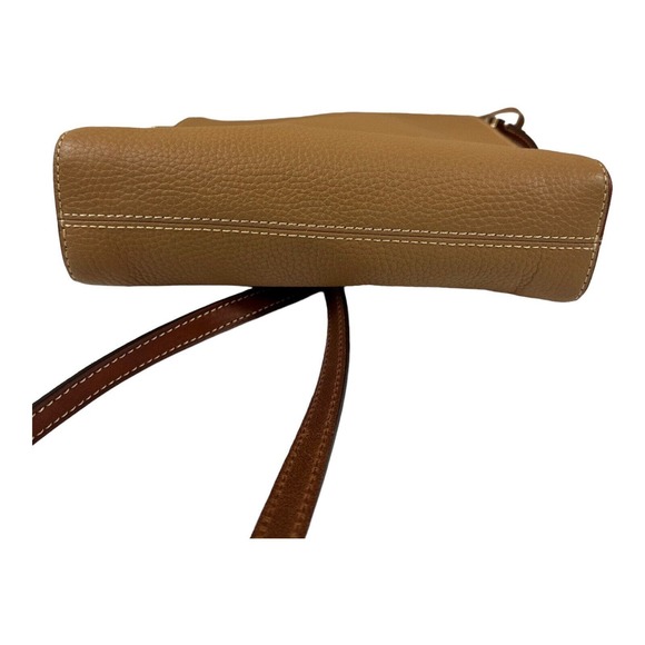 DOONEY & BOURKE Triple Zip Crossbody Shoulder Bag Carmel Pebble Grain LeatherEUC - Picture 13 of 16